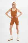Girlfriend Collective Caramel Bike Unitard