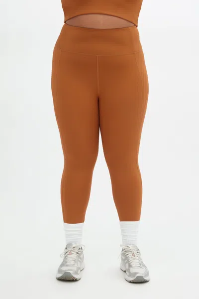 Girlfriend Collective Caramel Compressive High-rise Legging In Orange