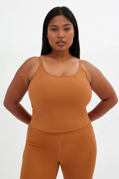 Girlfriend Collective Caramel Gemma Scoop Tank In Brown
