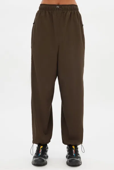 Girlfriend Collective Chestnut Amy Adjustable Pant In Brown