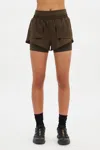 Girlfriend Collective Chestnut Fallon Layered Short