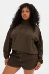 Girlfriend Collective Chestnut Huddle Half-zip Windbreaker