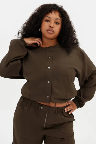 Girlfriend Collective Chestnut Raquel Snap Front Jacket