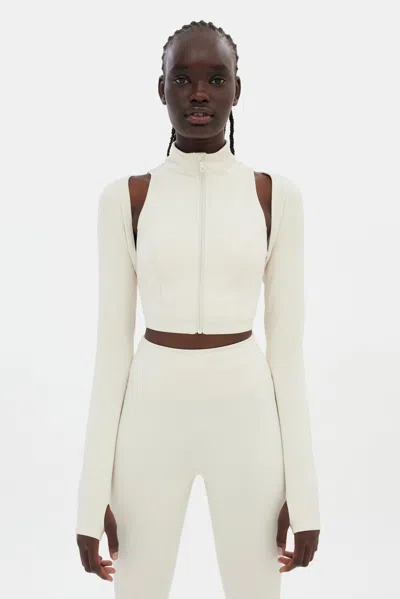 Girlfriend Collective Cloud Carmela Thumbhole Shrug In White