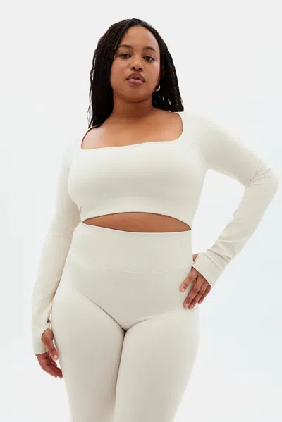 Girlfriend Collective Cloud Kinsley Seamed Top In White