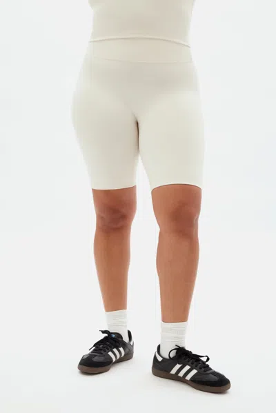 Girlfriend Collective Cloud Luxe High-rise Bike Short In White