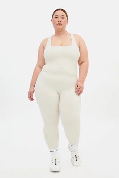 Girlfriend Collective Cloud Luxe Paneled Unitard In White