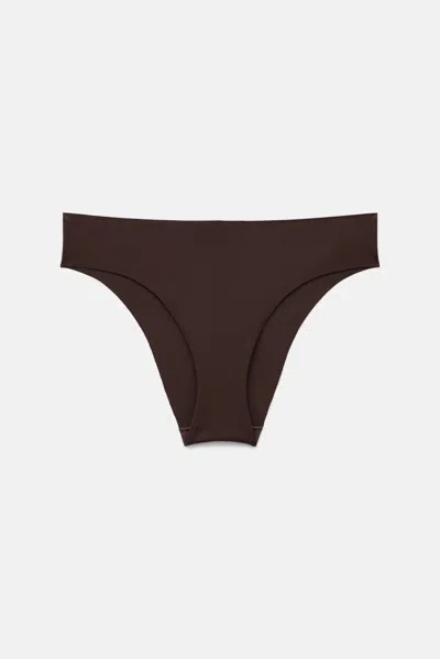 Girlfriend Collective Clove Cheeky Hipster In Brown