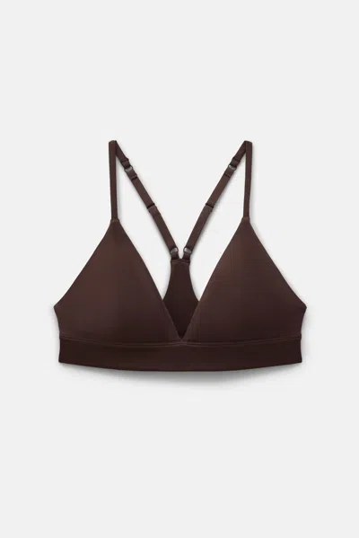 Girlfriend Collective Clove Triangle Bralette In Burgundy