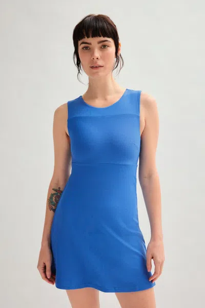 Girlfriend Collective Cobalt Lucia Sleeveless Mini Dress In Blue