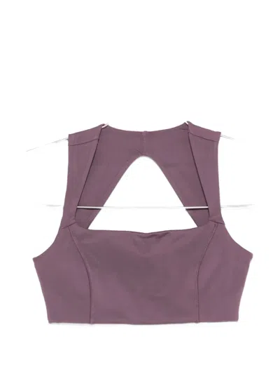 Girlfriend Collective Cutout Seamed Sports Bra In Purple