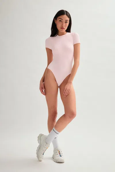 Girlfriend Collective Gumdrop Katie Crew Bodysuit In Pink