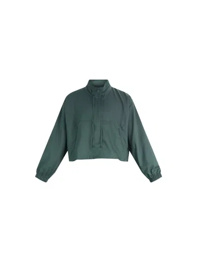 Girlfriend Collective Huddle Half-zip Windbreaker Jacket In Moss