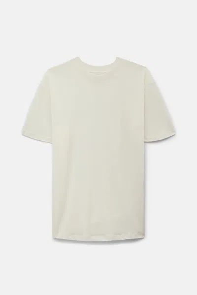 Girlfriend Collective Ivory Recycled Cotton Short Sleeve Tee In White