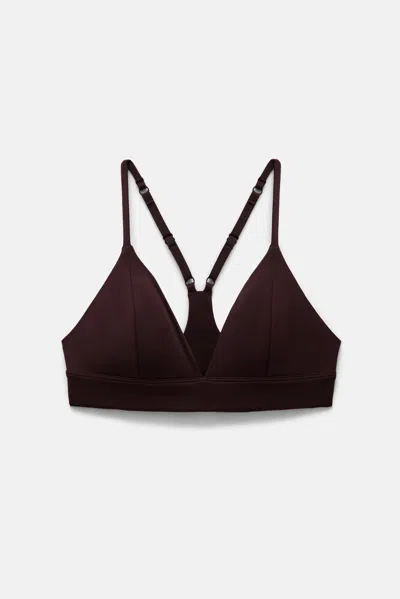 Girlfriend Collective Java Triangle Bralette In Brown