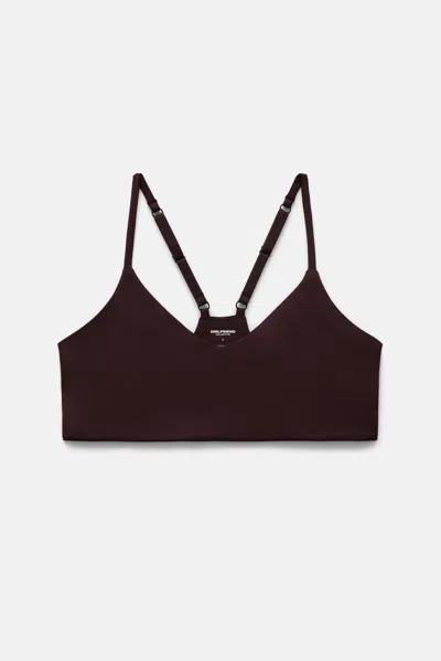 Girlfriend Collective Java V Neck Bralette In Black