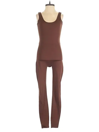 Pre-owned Girlfriend Collective Jumpsuit In Brown