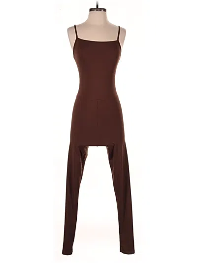 Pre-owned Girlfriend Collective Jumpsuit In Brown