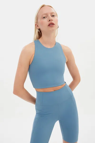 Girlfriend Collective Lake Dylan Tank Bra In Blue