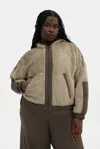 Girlfriend Collective Laurel Recycled Fleece Paneled Bomber