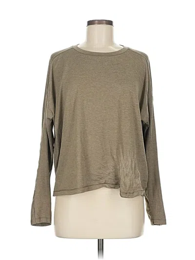 Pre-owned Girlfriend Collective Long Sleeve T-shirt In Brown