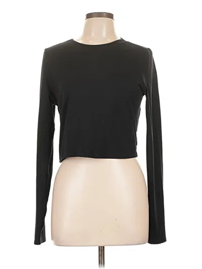 Pre-owned Girlfriend Collective Long Sleeve Top Black Boatneck Tops