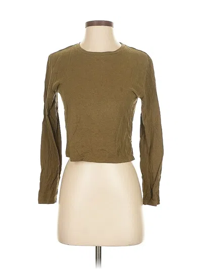 Pre-owned Girlfriend Collective Long Sleeve Top Brown Boatneck Tops