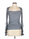 Girlfriend Collective Long Sleeve Top Gray Sweetheart Neckline Tops In Gray