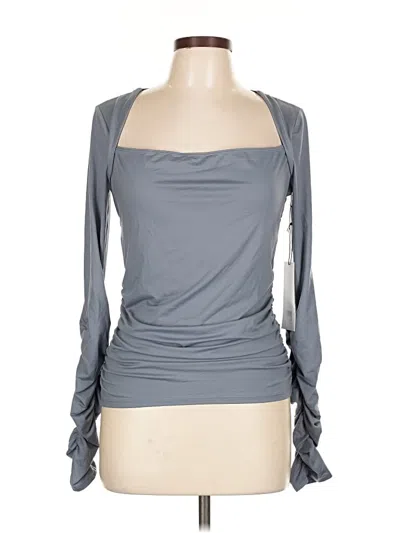 Girlfriend Collective Long Sleeve Top Gray Sweetheart Neckline Tops