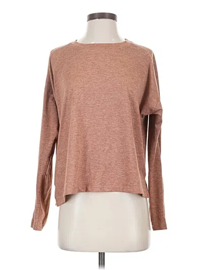 Pre-owned Girlfriend Collective Long Sleeve T-shirt In Brown