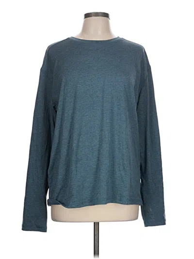 Pre-owned Girlfriend Collective Long Sleeve T-shirt In Teal