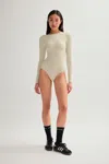 GIRLFRIEND COLLECTIVE MARBLE ELENA LONG SLEEVE BODYSUIT