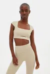 Girlfriend Collective Marble Farrah Cap Sleeve Bra