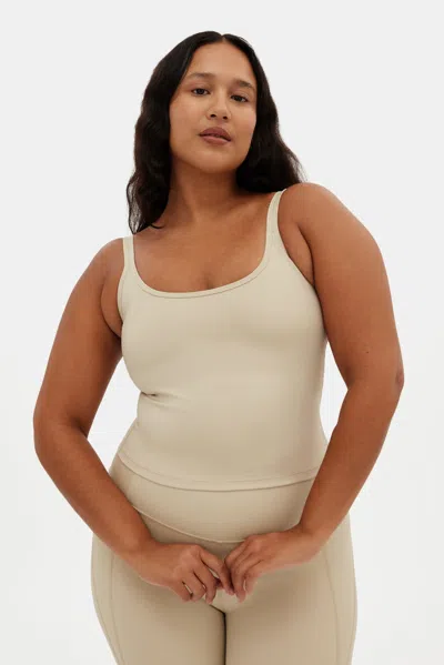 Girlfriend Collective Marble Gemma Scoop Tank In Neutral