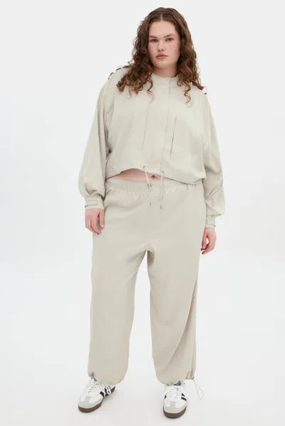 Girlfriend Collective Marble Heidi Cropped Jacket In Neutral