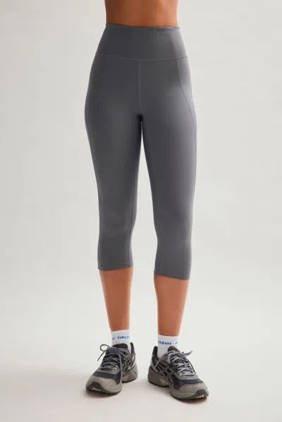 Girlfriend Collective Moon Compressive High-rise Capri In Gray