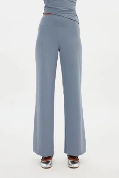 Girlfriend Collective Ocean Jerseylounge Straight Leg Pant In Blue