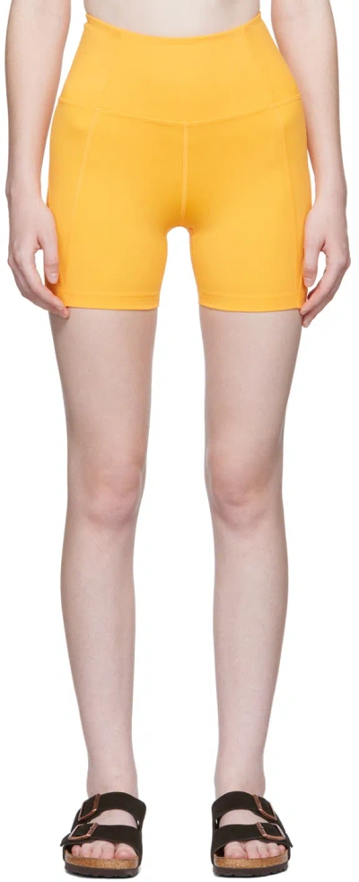Girlfriend Collective Orange High-rise Run Shorts In Orange Zest
