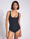 Girlfriend Collective Penny Square Neck Bodysuit In Black
