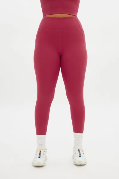 Girlfriend Collective Pomegranate Compressive Pocket Legging In Pink