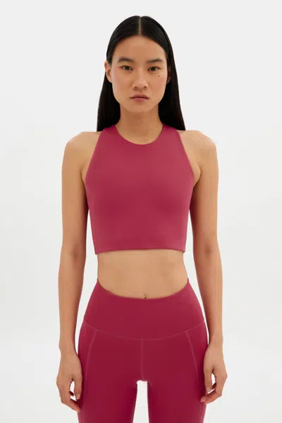 Girlfriend Collective Pomegranate Dylan Tank Bra In Pink