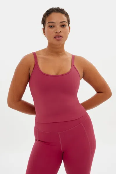 Girlfriend Collective Pomegranate Gemma Scoop Tank In Pink