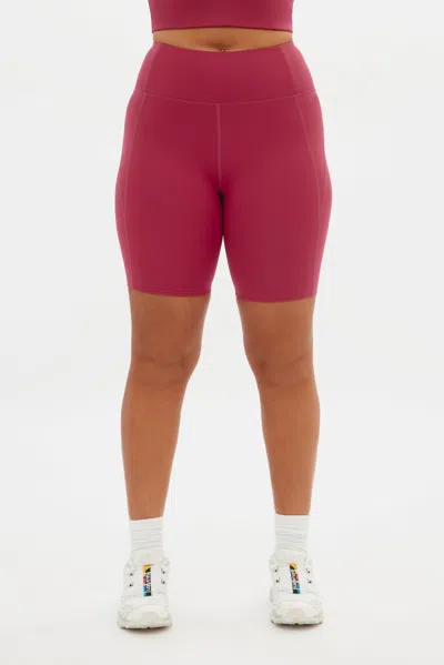 Girlfriend Collective Pomegranate High-rise Bike Short In Purple