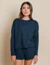 Girlfriend Collective Reset Long Sleeve Tee In Blue