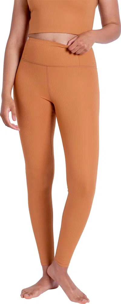 Girlfriend Collective Rib High-rise Legging 28.5" In Toffee In Orange