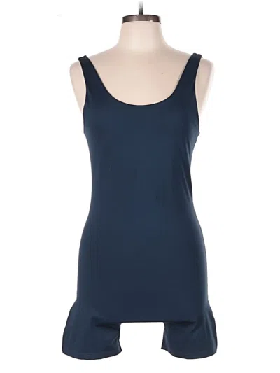 Pre-owned Girlfriend Collective Romper In Blue