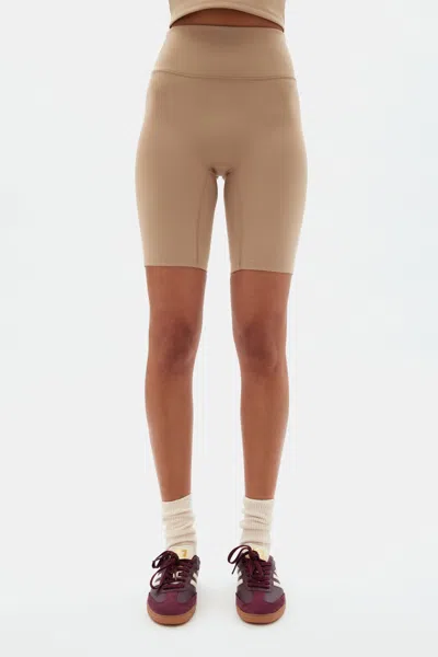 Girlfriend Collective Route Luxe High-rise Bike Short In Gold