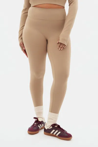 Girlfriend Collective Route Luxe Legging In Gold