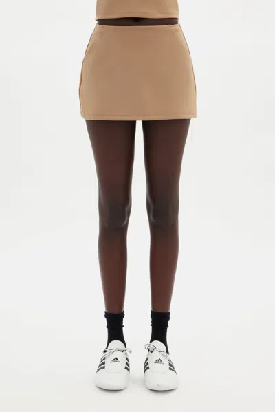 Girlfriend Collective Route Luxe Mini Skort In Neutral