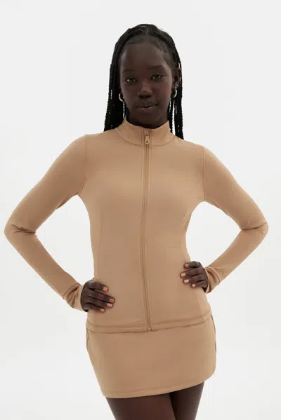 Girlfriend Collective Route Parker Seamed Jacket In Neutral